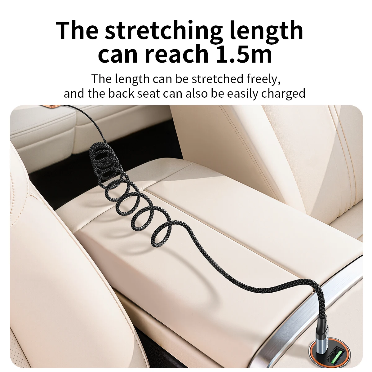 HOCO Spring USB C PD Fast Charging Cable with Telescopic Design