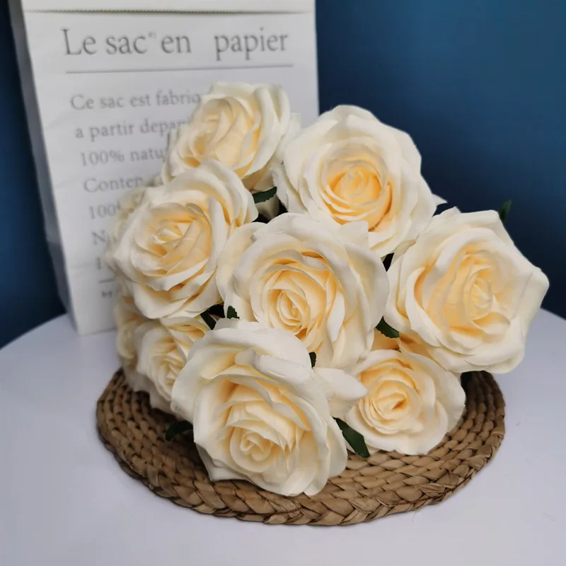 Exquisite Dutch Rose Bridal Bouquet - Elegant Artificial Floral Decoration for Weddings, Home Decor, and Photography Props