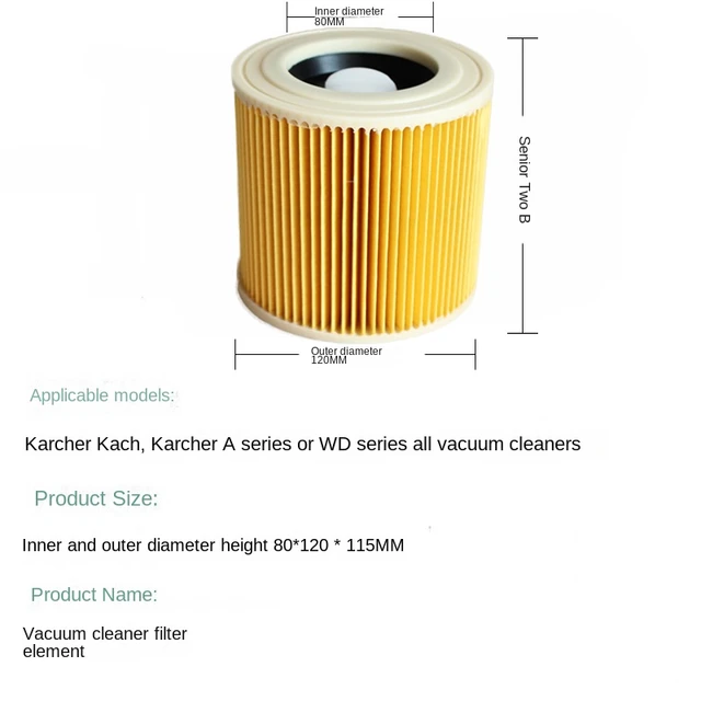 Cartridge Filter for KaRcher WD3 Premium WD2 WD3 WD3P WD3 MV2 MV3 Filter  Replacement Filter for KaRcher Vacuum Cleaner - AliExpress
