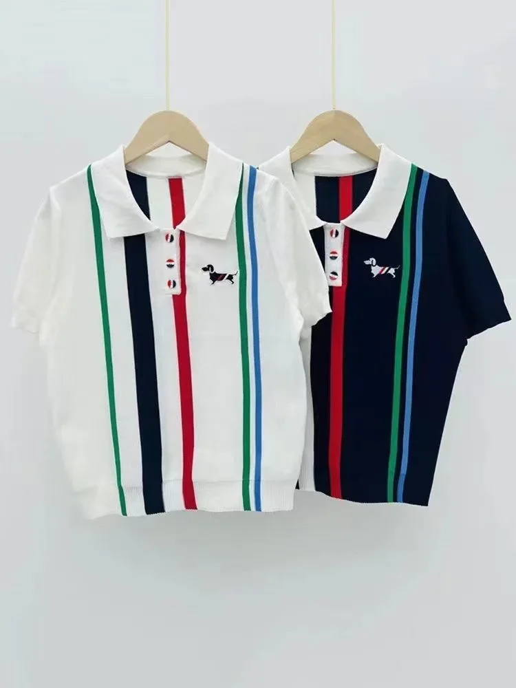 

Fashion Luxury Brand Golf Tee Women's Summer Golf Wear 2024 New Polo Golf Top Korean Golf Clothing Women's Sports Knit Top