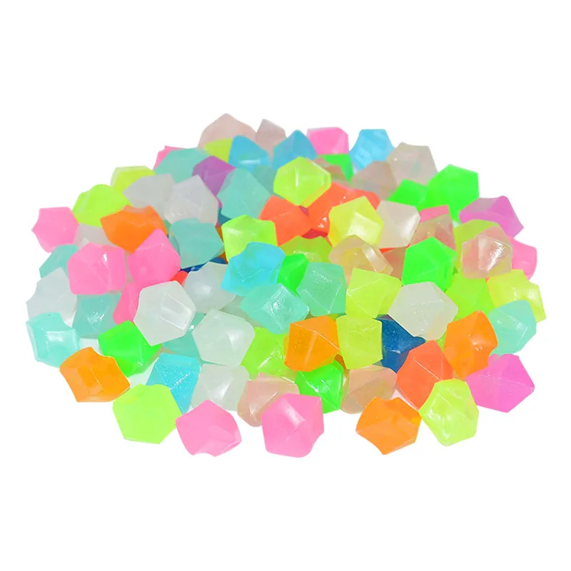 300Pcs Mix Color Garden Luminous Stones Pebbles Glow In Dark Outdoor Trail Home Aquarium Decorations DIY Craft Accessories