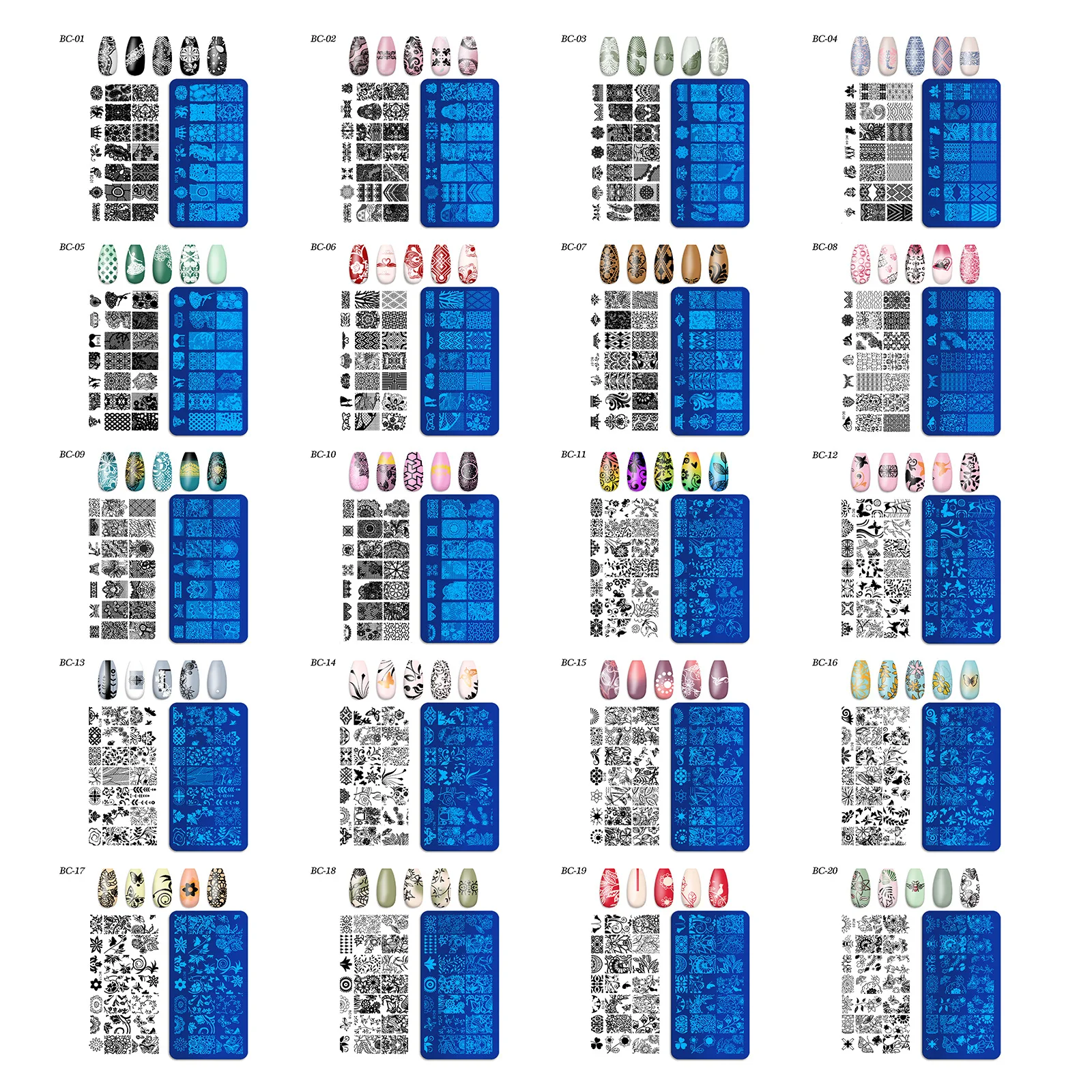 1PC 네일 플레이트 스탬핑 세트 스탬프 템플릿 이미지 네일 아트 인쇄 플레이트 DIY 인쇄 매니큐어 장식 도구 살롱 디자인