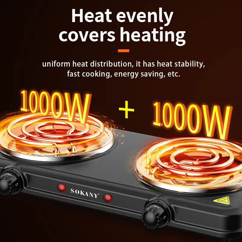 Double Hot Plate Portable Double Coil for BURNER Electric Stove Countertop  Cooktop for BURNER for Cooking Camping Fast H N0PF - AliExpress