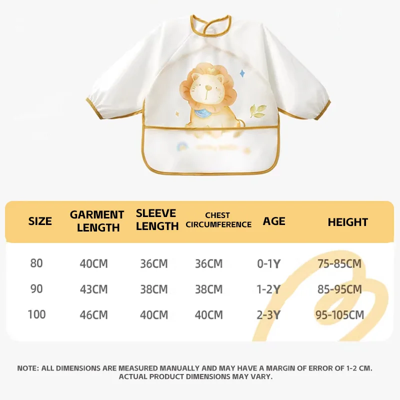 아이베딜라 방수 긴팔  턱받이 1-3세용 긴소매 미술 앞치마 주머니 포함 용 식사 앞치마 남아 여아용