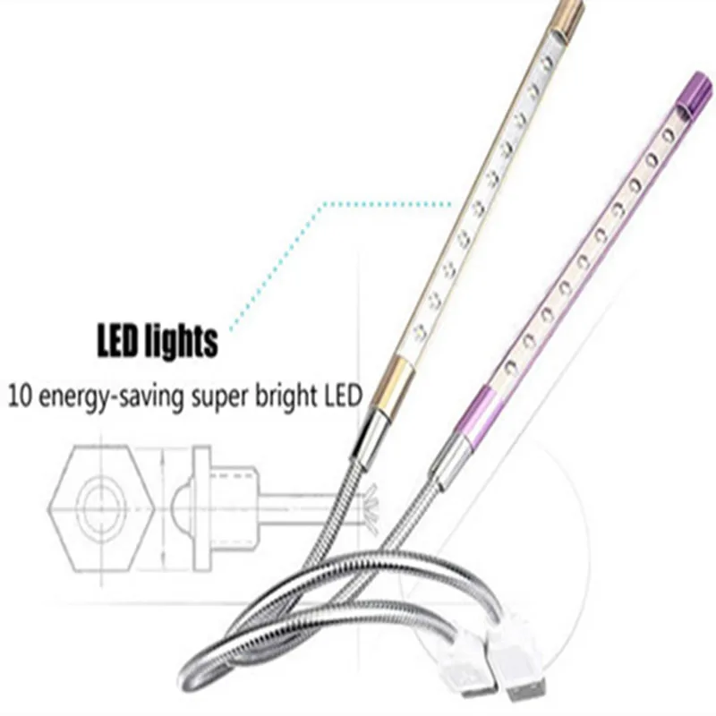 

Flexible Book Light NEW Metal Material USB LED Light Reading Lights for Notebook Laptop PC Computer Keyboard Reading Lighting