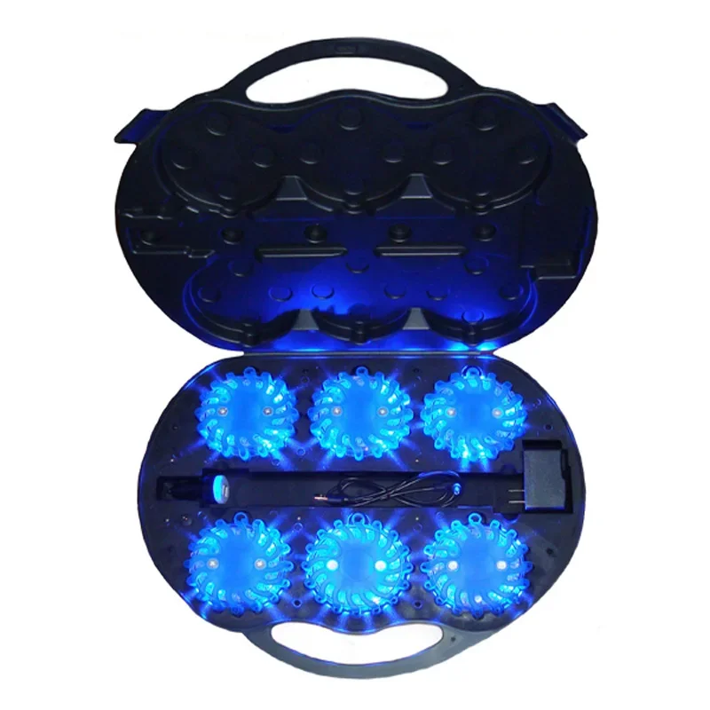 6ps kit rechargeable warning light flashing traffic barrier safety car truck LED SAFETY LIGHT