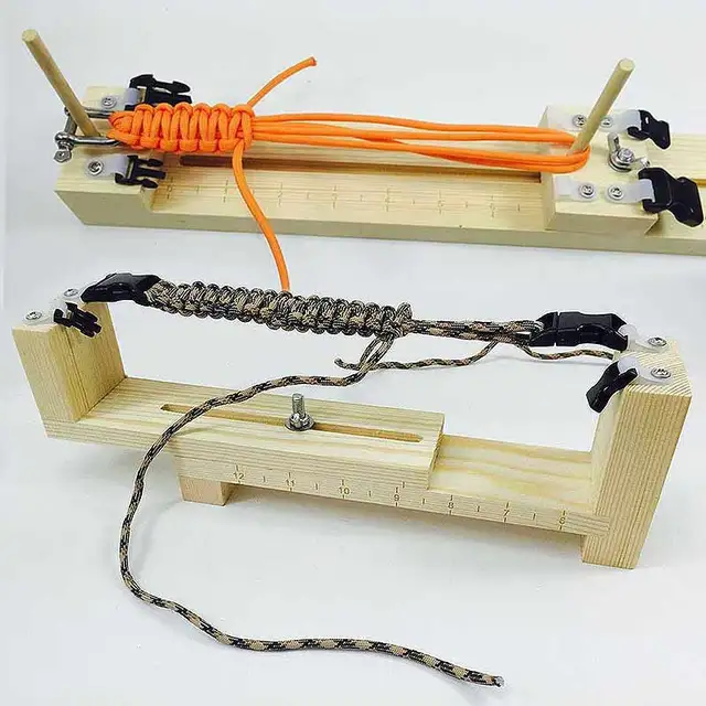 Diy Jig Solid Wood Paracord Karkötő Kötési Szerszámcsomócsomó Fonott Ejtőernyős Kábel Szövőszövés Xqmg - Image 3