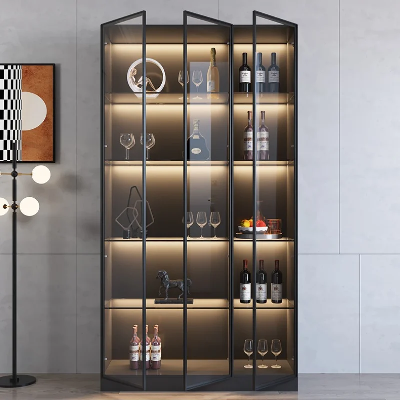 Glass Storage Wine Cabinets Luxury Wooden Home Display Wine Cabinets Living Room Simplicity Estante Vinos Bar Furniture Qf50Jg