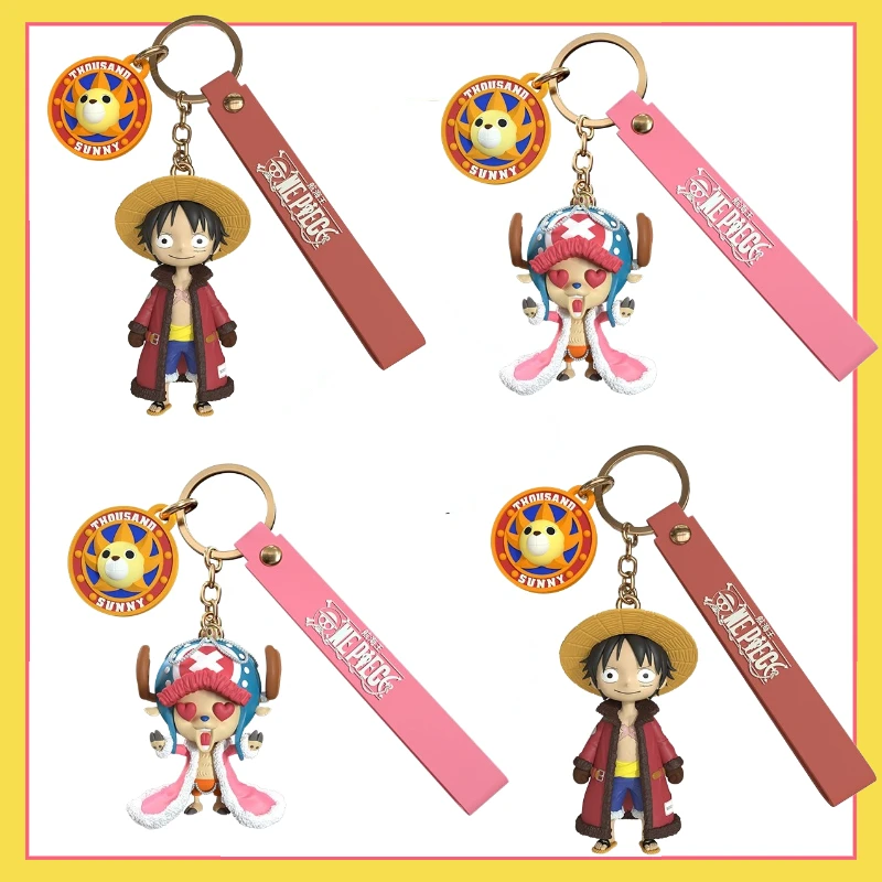 

Animation Peripherals One Piece Luffy Keychain Chopper Pendant School Bag Pendant Ornament Collection Toy The Best Gift for Fans