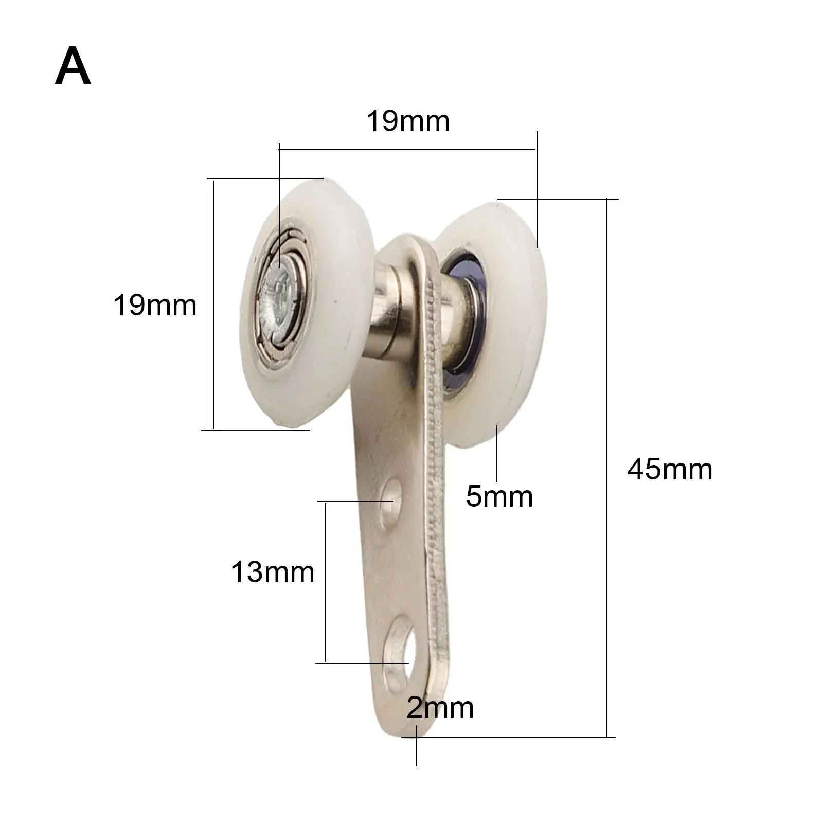 Sliding Door Pulleys Metal Bearing Hanging Track Pulley Block Two Plastic Wheels 2PCS/4PCS For Smooth Sliding Door Cabinet window shutters pin