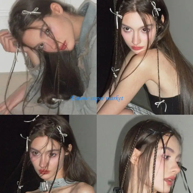 090B 1 쌍 헤어 타이 프랑스 스타일 헤어 크런치 여성용 헤어핀 여자 머리 장식