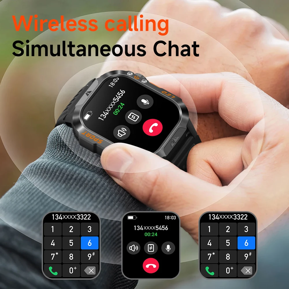 2026 New Military-grade GPS Position Smart Watch Men Map Navigation Compass 100+Sports Waterproof Swim 1200mAh Smartwatch 4