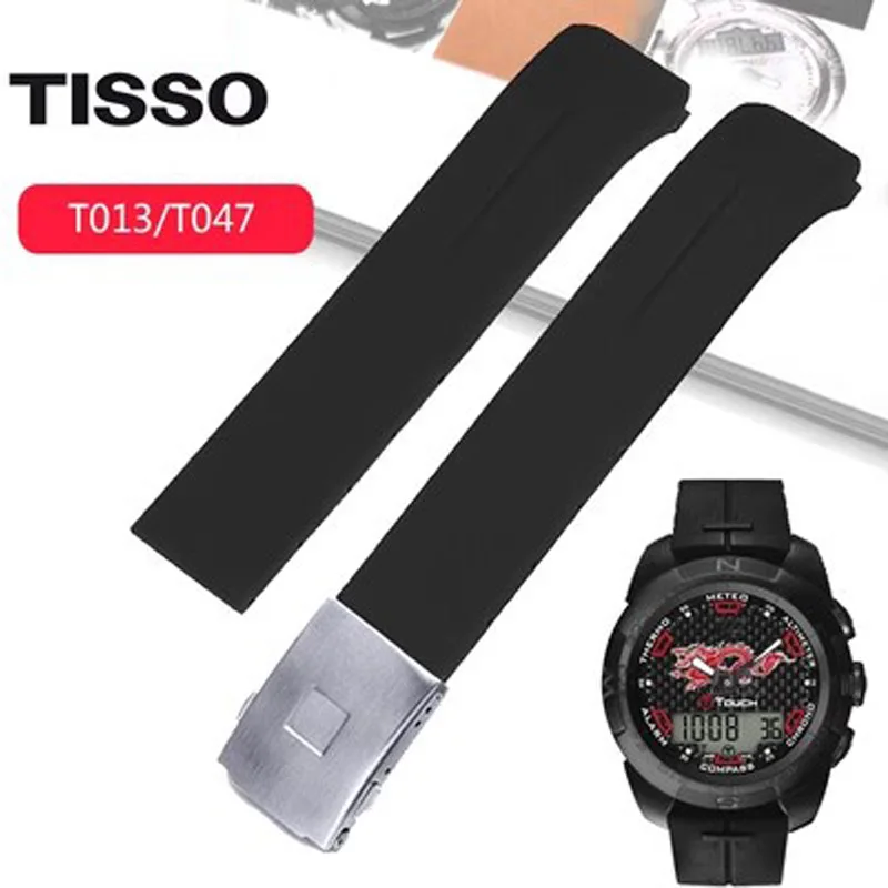 

Ремешок силиконовый для часов Tissot TOUCH COLLECTION EXPERT Series T091T013 T081, резиновый черный оранжевый мужской браслет для наручных часов 20 мм 21 мм