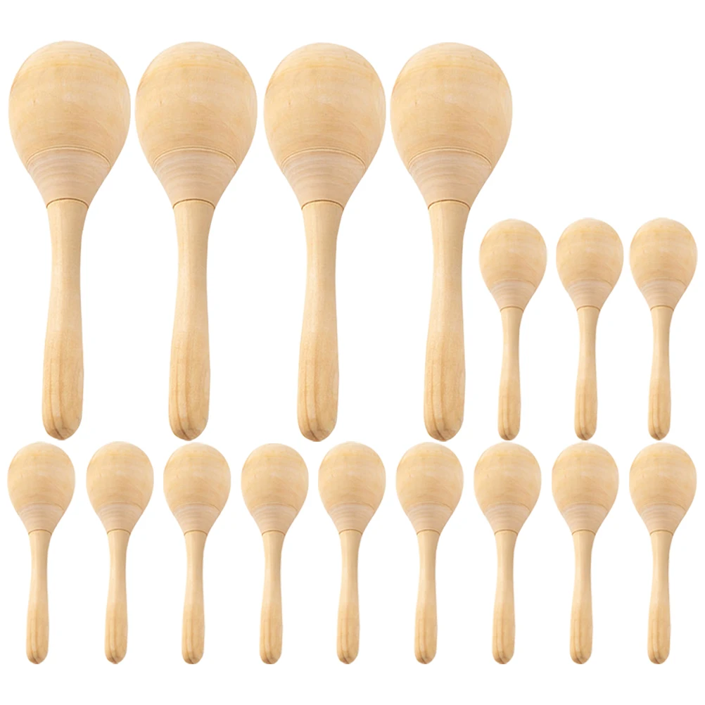 

12pcs DIY Wooden Maracas Party Games Hand Percussion Musical Instrument Blank Sand Hammers Baby Kids Educational Playthings Toys