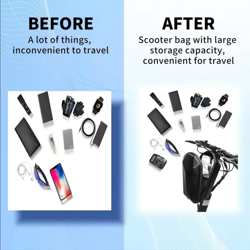 Electric scooter bag Storage Electric Bike Handlebar Bag Scooter Storage with Large Capacity Waterproof Front Handlebar