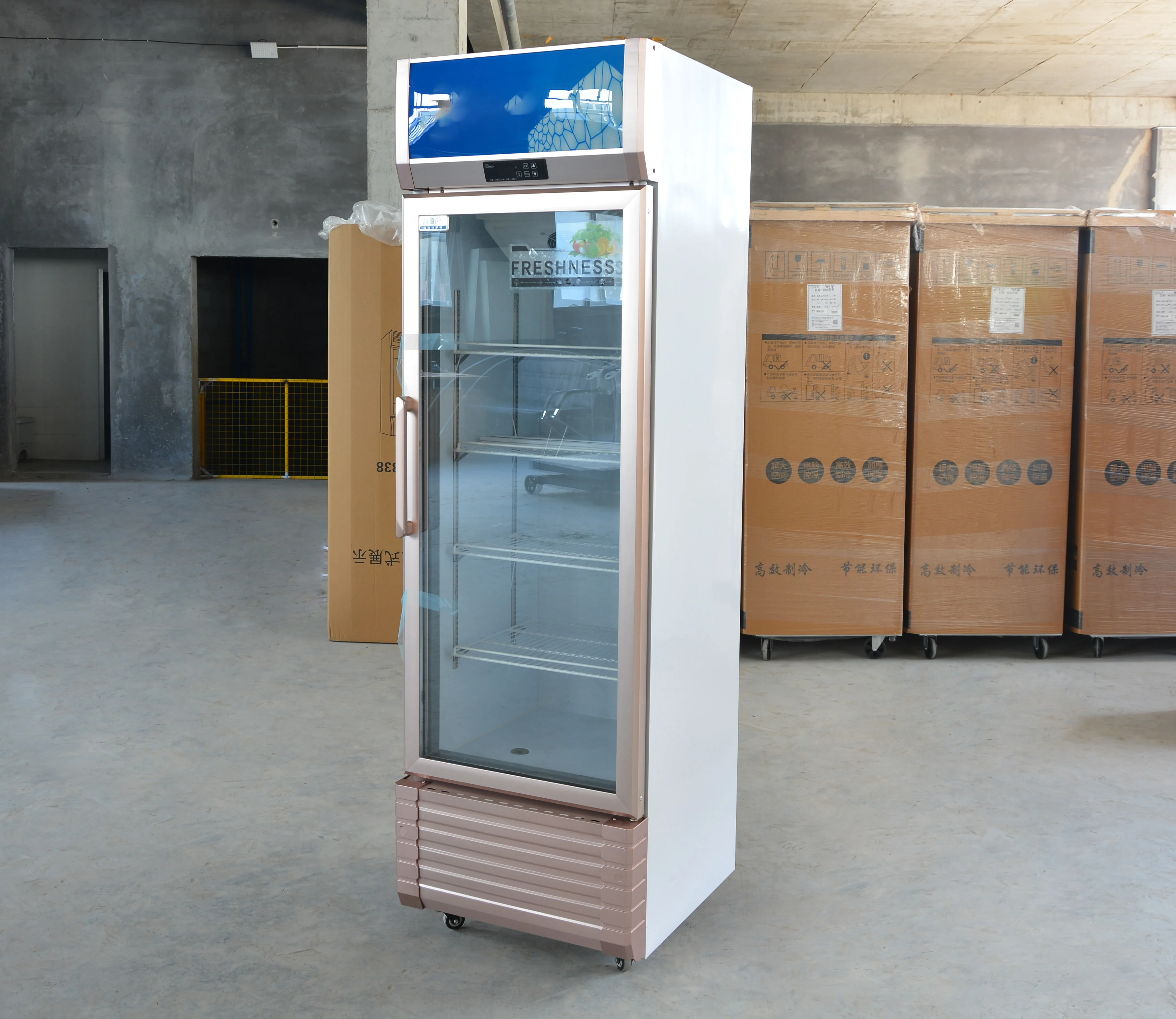 Glass Door Upright Fridge High Quality Beverage Display Refrigeration