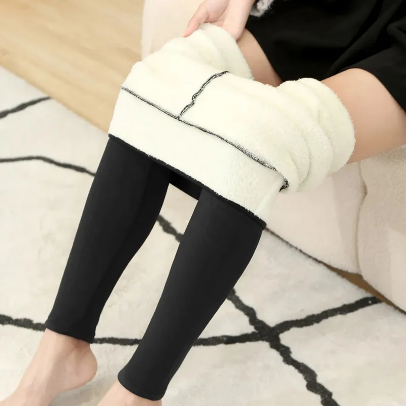 

Winter High Waist Elastic Thick Wool Pants Women's Warm Pants Velvet Pants New Women's Fleece Leggings Thermal Pants