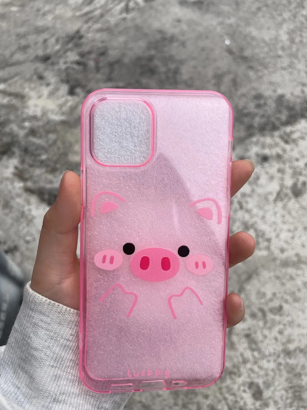 Adorable Pink Pig Clear Soft Silicone Protective Phone Case