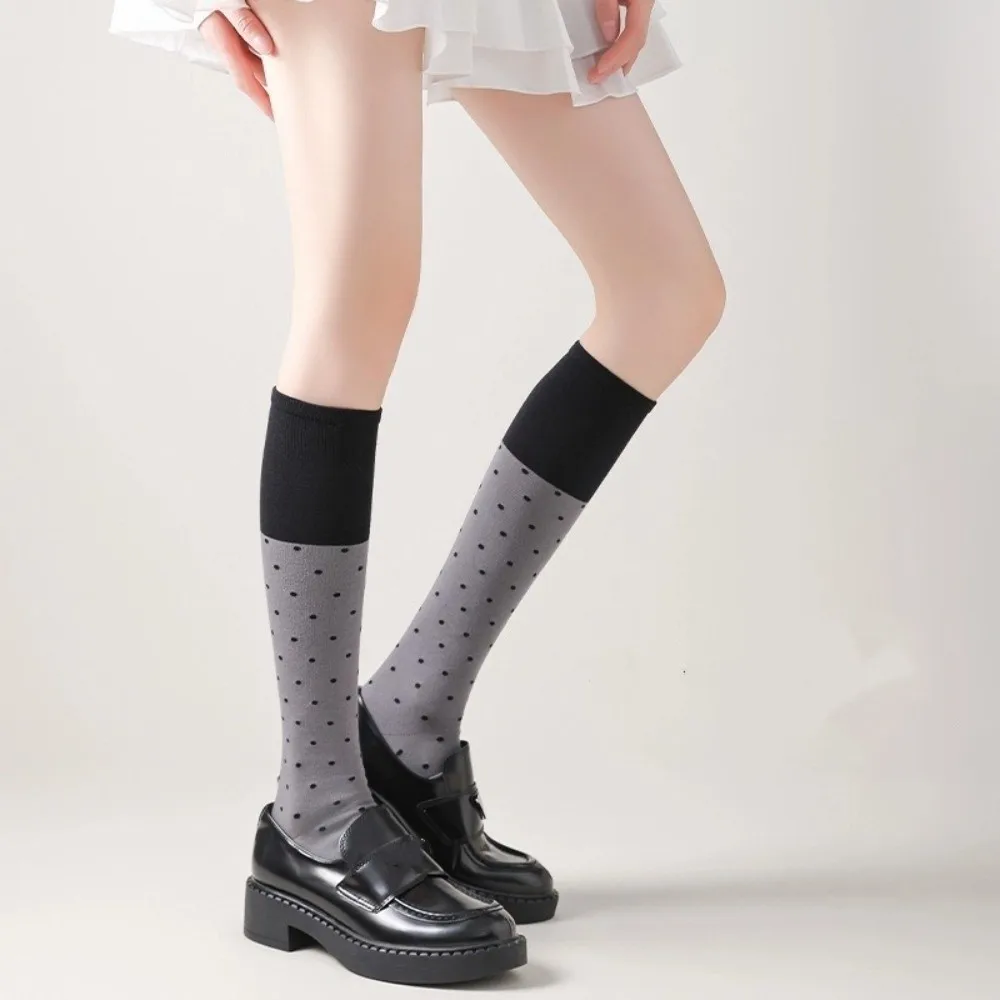 Sweet Korean Style Long Socks Cotton Color Matching Knee Socks Elastic Women Stockings Women