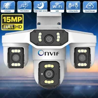 Caméra de sécurité WIFI 8K 15MP, trois écrans, caméra extérieure, quatre objectifs, détection humaine par IA, étanche, caméras vidéo IP CCTV, Onvif Yoosee 1