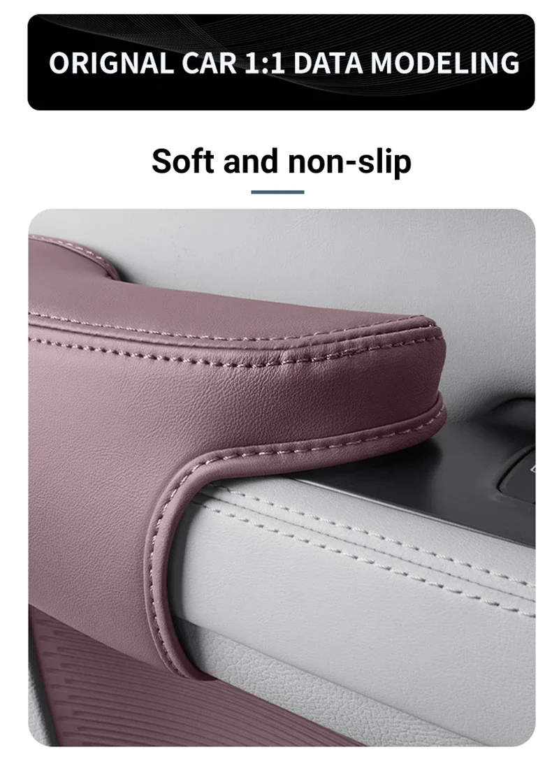 For Byd Song Plus Seal u Dmi Ev 2020-2025 Car Door Handle Protector Covers Leather Anti-slip Interior Decoration Accessories