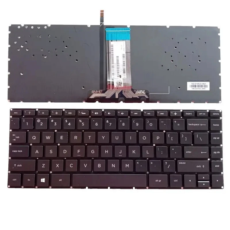 

US Backlit Keyboard for HP Pavilion 14-AB000 14-AB 14-AB057CA 14-AB100 14-AB154CA 14-AB166 Black Without Frame