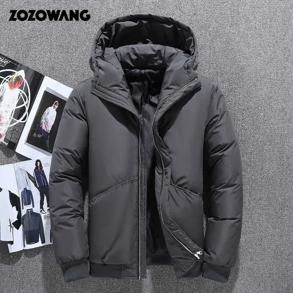 ZOZOWANG 2023 Men Winter Jacket White Duck Down Parka