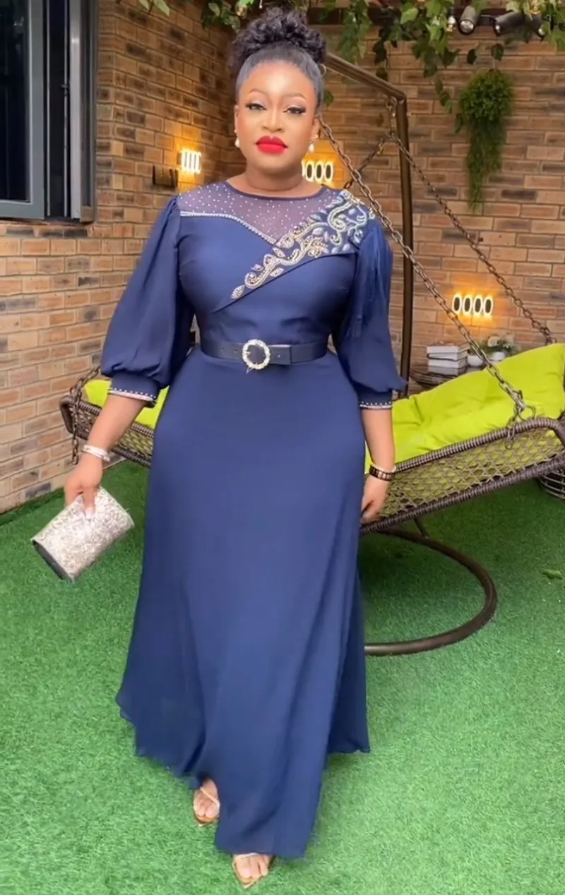 

African Dresses for Women Luxury Evening Dresses for Women Abaya Africa Tassel Bodycon Gown Wedding Party Dress African Clothing