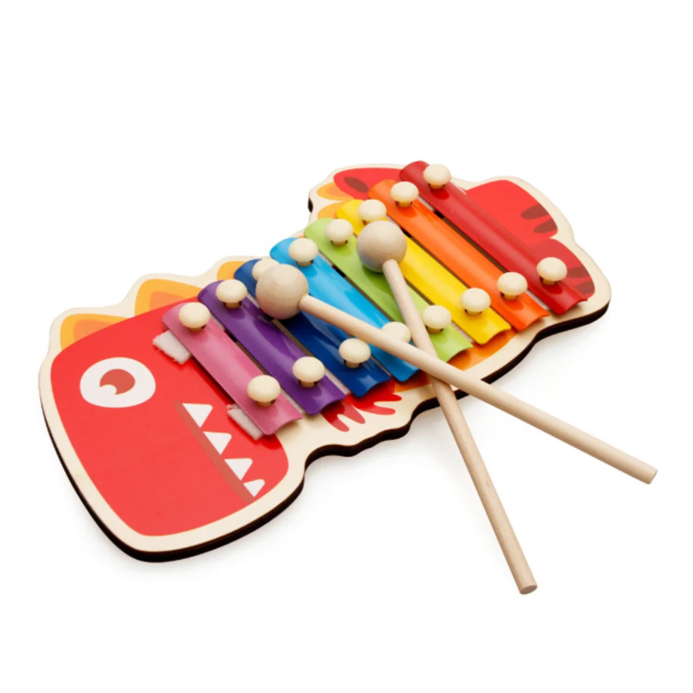1 Box of Toddler Musical Instrument Cartoon Serinette Musical Toys Wooden Hand Knock Piano Toddler Instruments Xylophone for