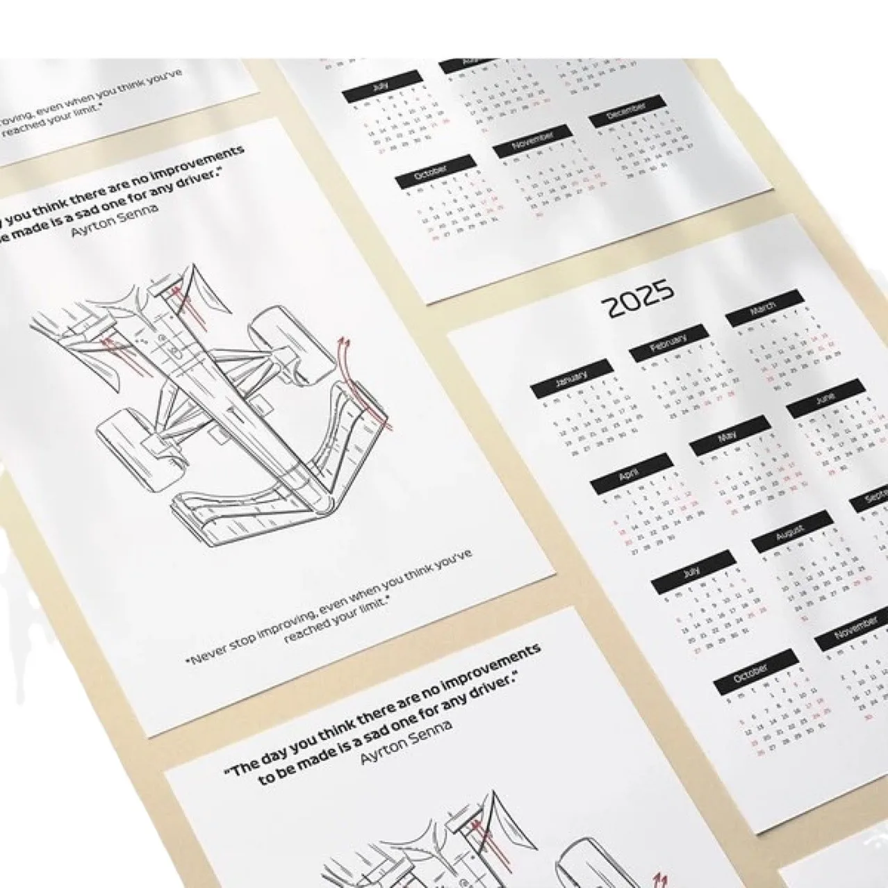 2025 Formula Planner & Calendar F1 Annual Planner Racing Twelve Month Planning Programme Record Calendar