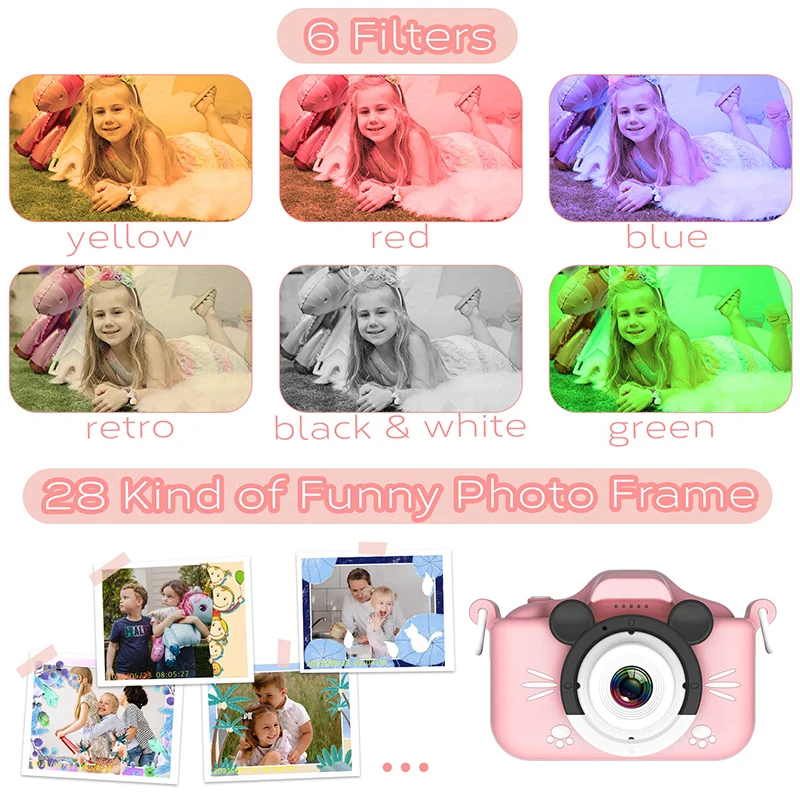 Kids Camera Toddler Camera for Girls, Christmas Birthday Gifts for Girls  Age 3-6, Kids Digital Camera for 7 8 9 10 12 Year Old, Selfie Camera for  Kids, 32GB SD Card