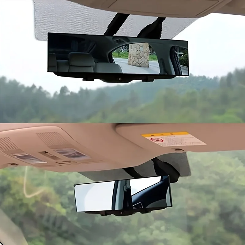Wide-Angle Anti-Glare Rearview Mirror with Auxiliary Reversing Lens