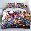 Digimon Adventure Monster Cartoon Comforter Bedding Set,Duvet Cover Bed Set Quilt Cover Pillowcase,king Queen Size Bedding Set 5
