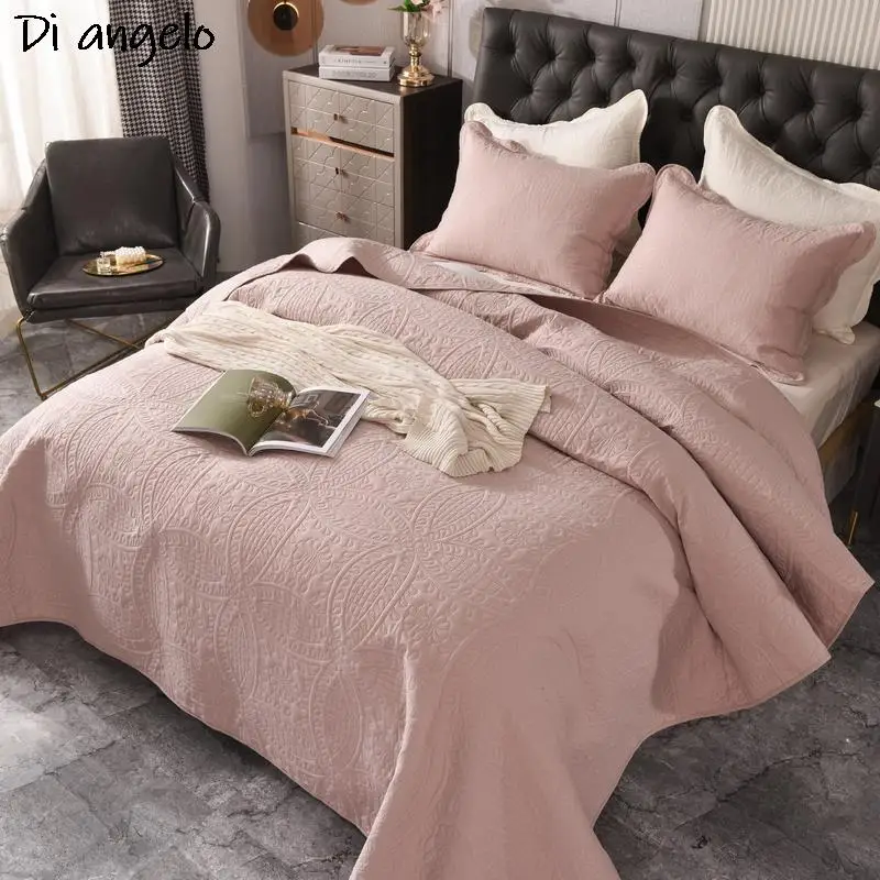 Size Lightweight Bedspread Quilt 1-3pcs Set Quilted Blanket Pillowcase Double Queen Size 220x240cm Bed Linens Bed Cover /