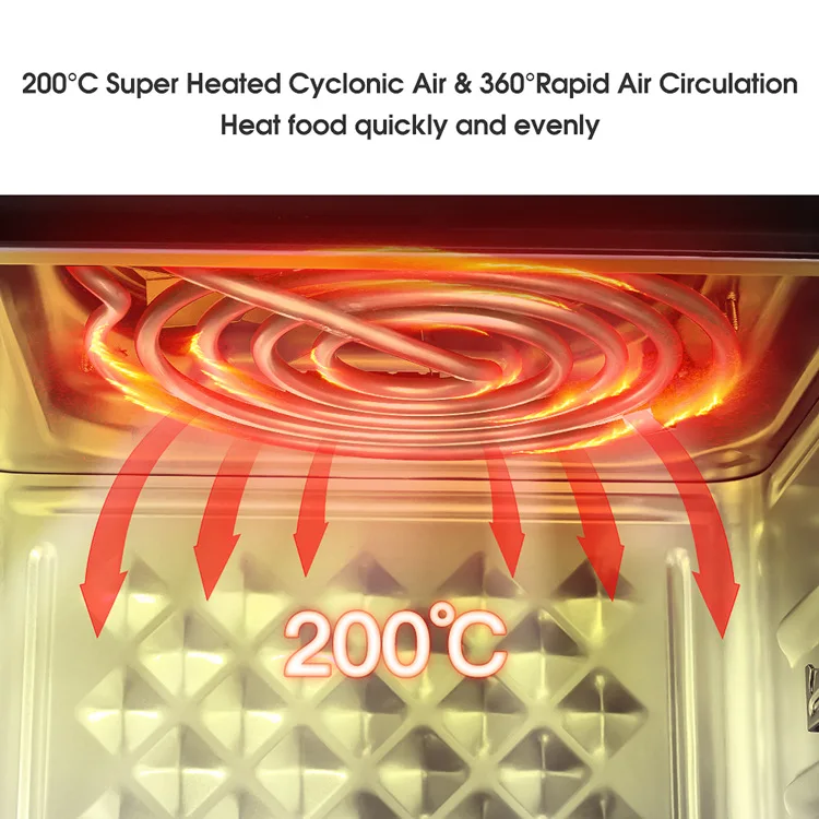 Oil Free Air Fryer Oven 12L 1500W Smart Electric Frying Pan Electric Air Fryer LED Touchscreen Deep Nonstick Basket Fryers