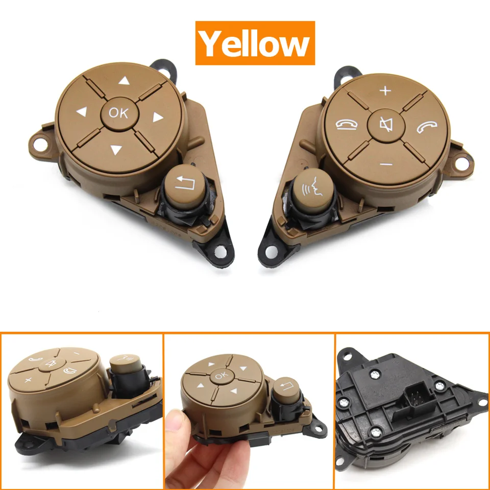 AP ステアリングスイッチ ブラウン スイッチ部分交換用 片側6ボタン 左右セット AP-EC636-BR-LR 1セット(12個) メルセデス・ベンツ GLKクラス 2007年〜2011年 ステアリングスイッチ メルセデス・ベンツ GLKクラス 2007年〜2011年