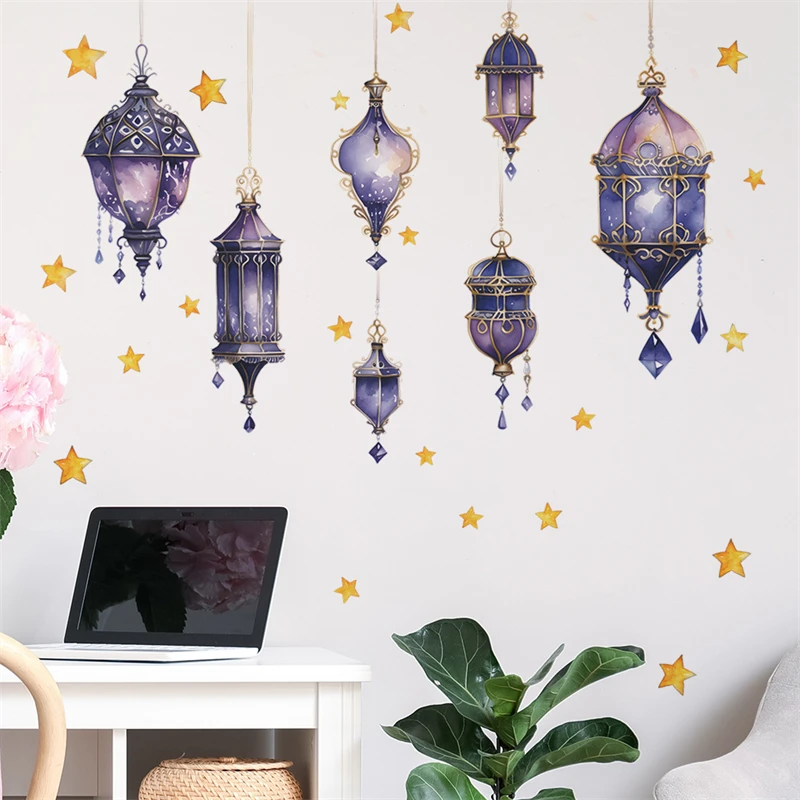 162 Stücke Ramadan Fensteraufkleber, Eid Mubarak Stickers Fensterdeko, Ramadan Kareem Aufkleber Fenster Deko, Ramazan Fensterbilder Selbstklebend Al-Fitr Dekoration für Islam Muslim Halbmond