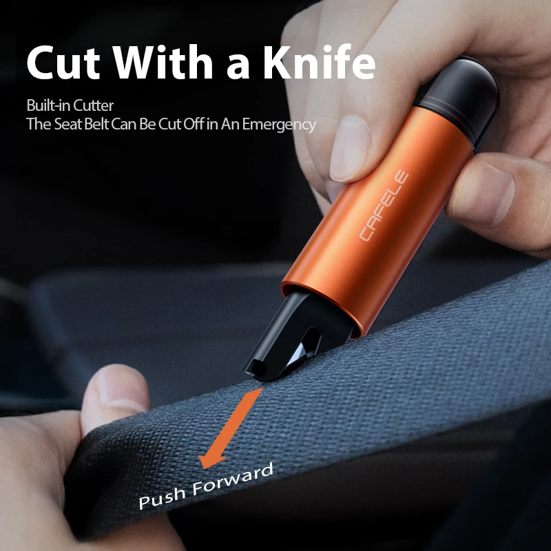 CAFELE Car Safety Hammer High Quality Glass Window Breaker Seat Belt Cutter Multiply Functions Car Emergency Escape Tool