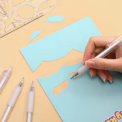 Couteau utilitaire créatif de type poussoir pour les étudiants, outil de coupe à main, coupe bande Washi, fournitures scolaires 