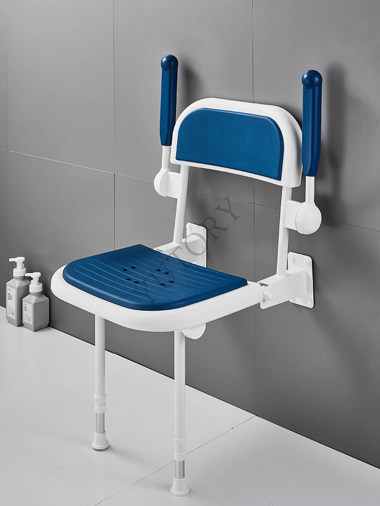 Bathroom disabled bathing seat for the elderly shower bathing against the wall non-slip sitting stool 6