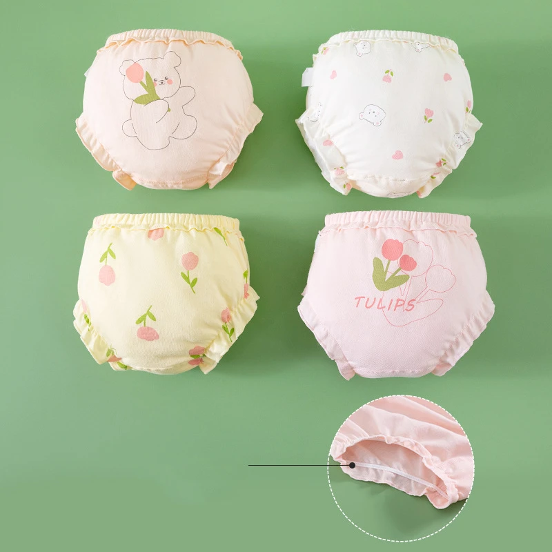 4 Piece/Lot Baby Girl 100%Cotton Panties Kids Infant Newborn Fashion Bow Underpants Wear Outside Shorts For Children Soft Briefs
