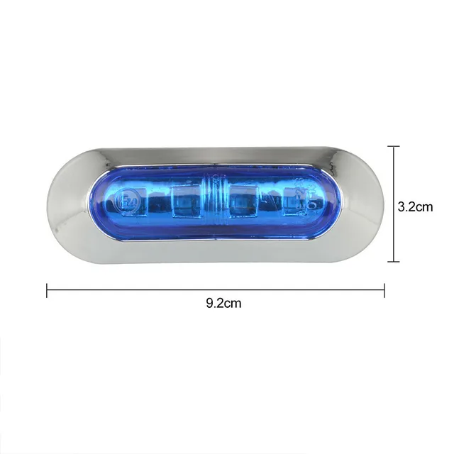 4xMarine Boat LED Courtesy Lights Cabin Deck Walkway Stair Light Blue LED Tail Lamp Yacht