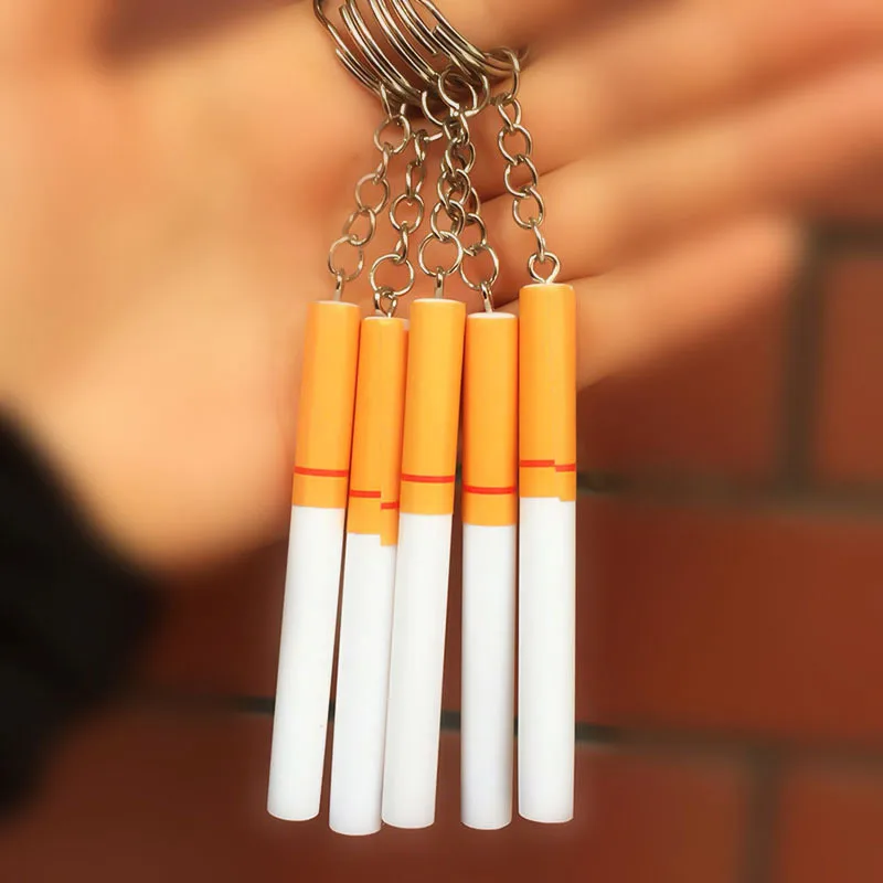 

10 Pcs Hot Selling Creative Simulation Cigarette Keychain Pendant Personalized Fashion Car Key Pendant Fun Halloween Prank Toys