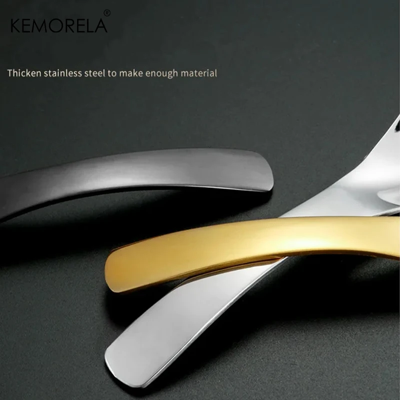 Stainless Steel Spoon 1/2/4PCS Thickened Anti-Scalding Handle For Children's Table Rice Kitchen Dessert Fruits