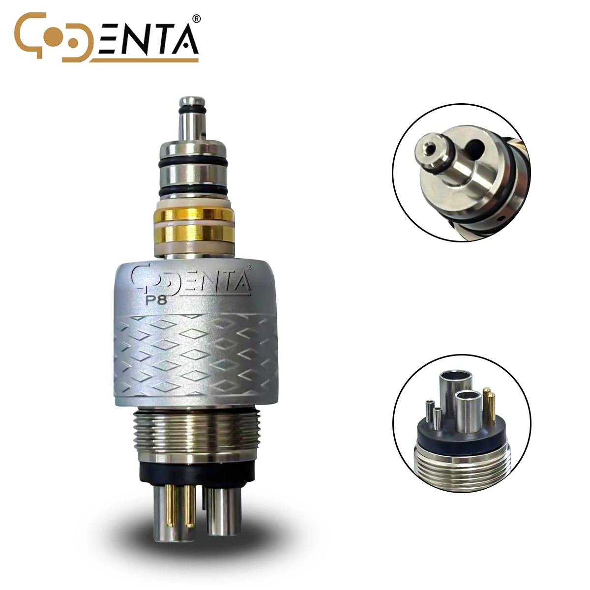 6홀 퀵 커플러 FIT for W 치과용 고속 핸드피스 - 표준 공압 커플링 토크 헤드 에어 로터 치과용 부품