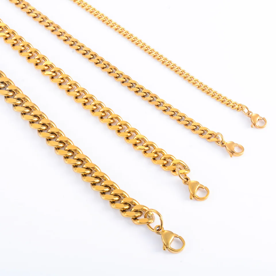 Bracciale Donna JewelryWe Catena Cubana In Acciaio Inossidabile E Ceramica – Confezione Regalo Con Sacchetto Di Velluto