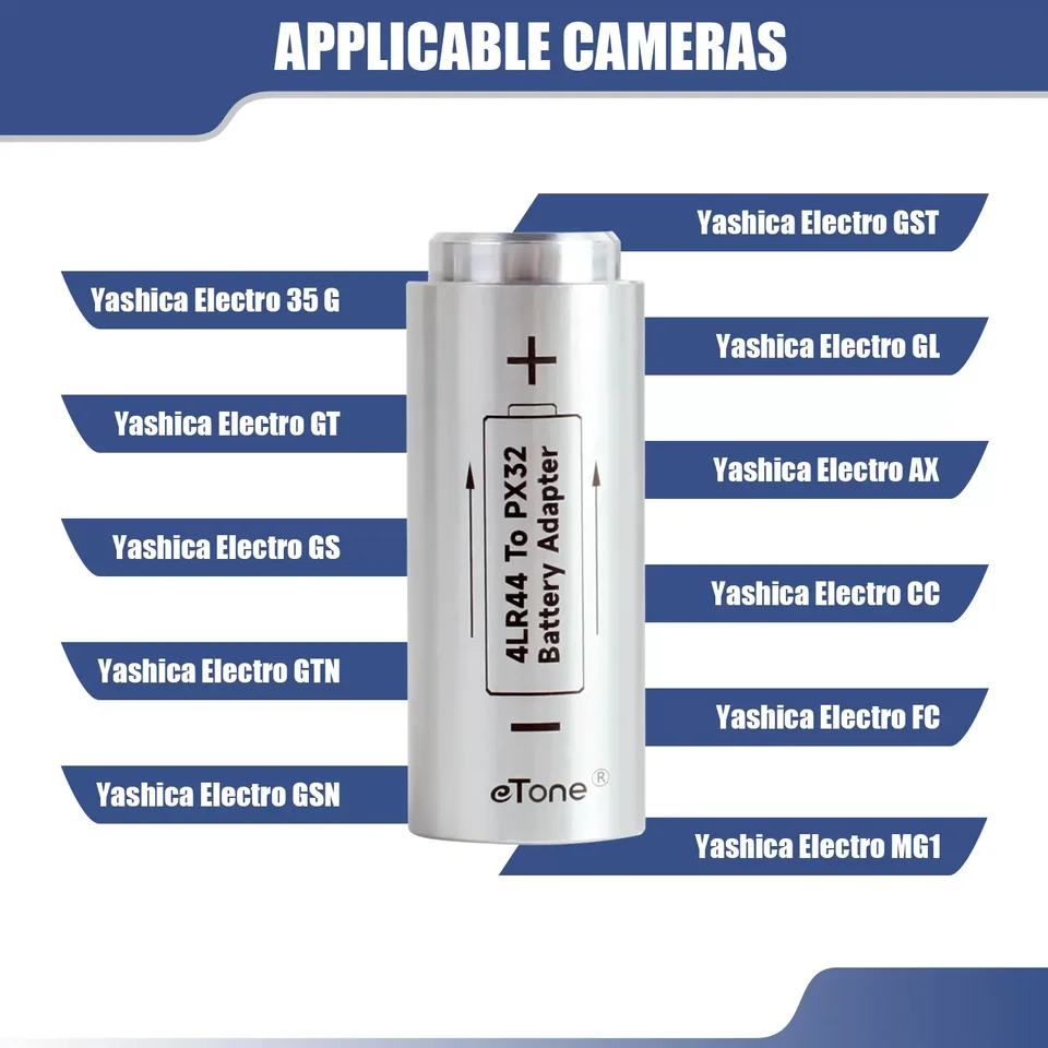for YASHICA ELECTRO 35 GT/GS HM-4N PX32 battery + converter