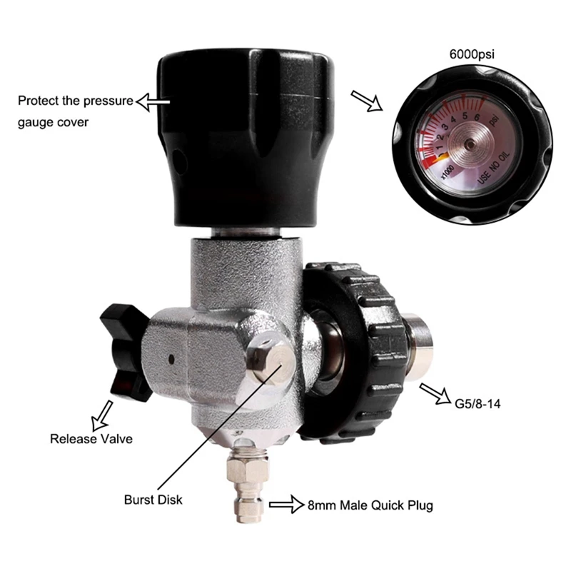 G5/8-14 Scuba Valve Regulator Fill Station Hose Inflate Connector