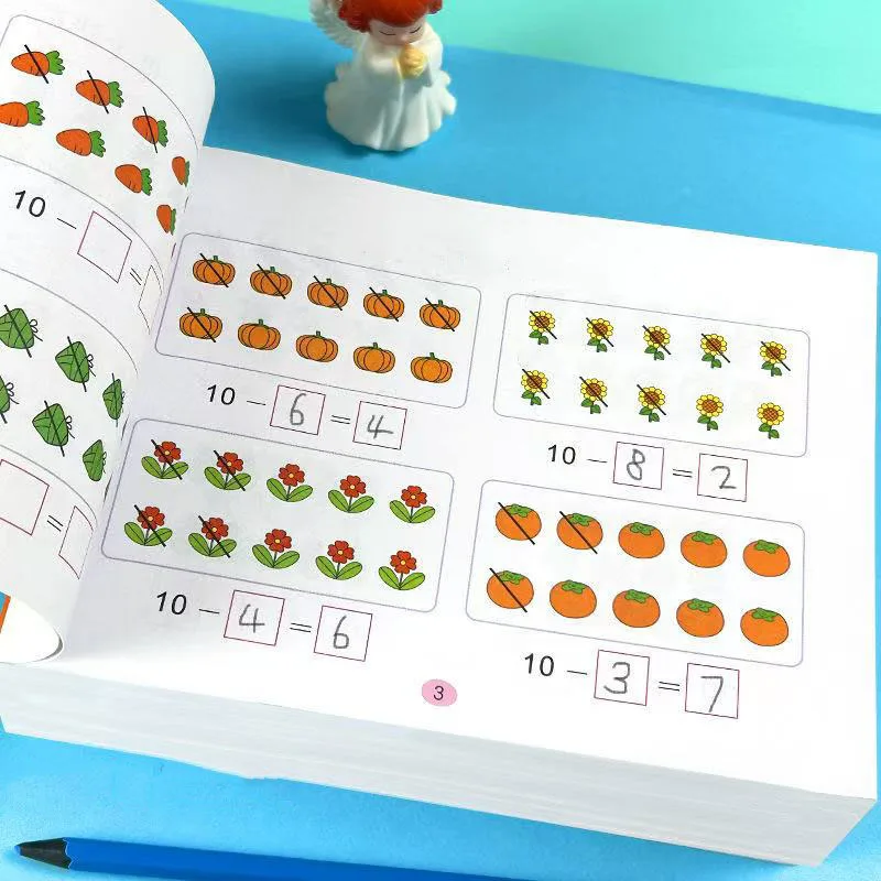 94 Pages Children's Addition and Subtraction Learning Math Students Handwriting Copybook Preschool Mathematics Exercise Book 2