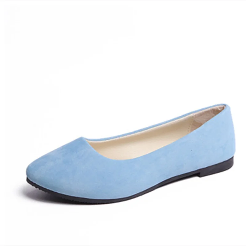 Lady Candy Colors Pointed Toe Flats Flock Driving Shoes Outdoor Plus Size For Wide Foot 34-47 Black Yellow Purple Cute Slip-Ons